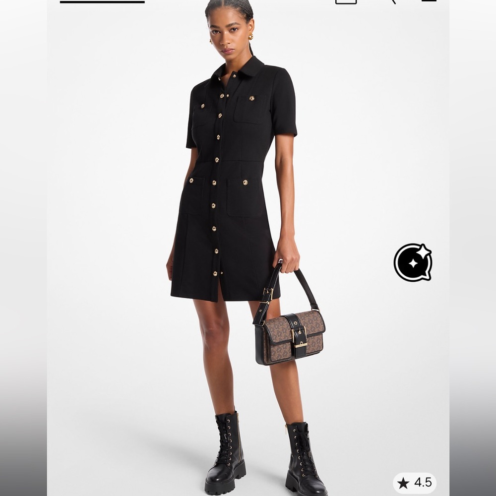 MICHAEL KORS Stretch Ponte Shirtdress Size S